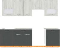 Кухня ВерсоМебель Эко-5 2.5 (дуб крафт белый/антрацит) картинка