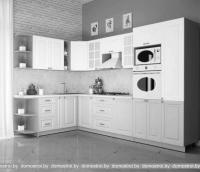 Кухня Интерлиния Мила Деко 1.88x3.2 левая (слоновая кость-океан-опал светлый) картинка