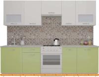Кухня ВерсоМебель ЭкоЛайт-5 2.7 (белый/нежно-зеленый) картинка