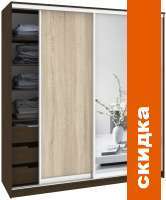 Шкаф-купе Кортекс-мебель Сенатор ШК12 Классика ДСП с зеркалом (венге/дуб сонома) картинка
