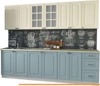 Кухня Интерлиния Мила Деко 2.6 А (слоновая кость/океан/опал светлый) картинка