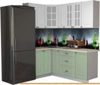 Кухня Интерлиния Мила Деко 1.2x1.9 (мята/белый/опал светлый) картинка