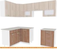 Кухня ВерсоМебель Эко-6 1.4x2.3 правая (ясень шимо светлый/ясень шимо темный) картинка