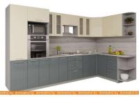 Кухня Интерлиния Мила Gloss 1.68x3.4 правая (ваниль-асфальт) картинка
