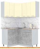 Кухня Интерлиния Мила Лайт 1.2x1.5 (ваниль-бетон-травертин) картинка