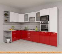 Кухня Интерлиния Мила Gloss 1.68x3.2 левая (белый-красный) картинка