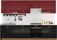 Кухня Сивирин-Компани Клео глосс 3.0 (черный глянец\бургундский глянец) картинка