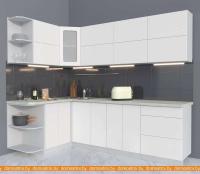 Кухня Интерлиния Мила Матте 1.5x2.5 А правая (белый-белый-опал светлый) картинка