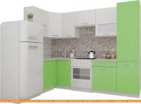 Кухня ВерсоМебель ЭкоЛайт-6 1.2x2.7 правая (белый/яблоко) картинка