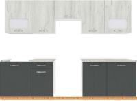 Кухня ВерсоМебель Эко-5 2.7 (дуб крафт белый/антрацит) картинка