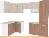 Кухня ВерсоМебель Эко-6 1.4x2.7 левая (ясень шимо светлый/ясень шимо темный) картинка