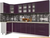 Кухня Интерлиния Мила Пластик 1.2x3.1 (слива глянец/опал светлый) картинка