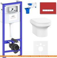 Унитаз Lavinia Boho Relfix Grance Hill Rimless 7 в 1 87561043 (красный стекло) картинка