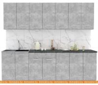 Кухня Интерлиния Мила Лайт 2.8 (бетон-бетон-кастилло темный) картинка