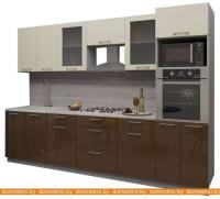 Кухня Интерлиния Мила Gloss 3.0 (ваниль-шоколад) картинка