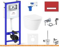 Унитаз Lavinia Boho Relfix Biore Rimless 10 в 1 75110638 (красный стекло) картинка