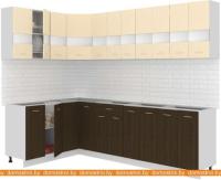 Кухня Кортекс-мебель Корнелия Экстра 1.5x2.7 без столешницы (венге светлый/венге) картинка