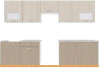 Кухня ВерсоМебель Эко-5 2.9 (крослайн латте/крослайн карамель) картинка