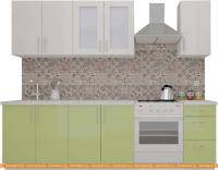 Кухня ВерсоМебель ВерсоЛайн 7-2.0 (белый 001/нежно-зеленый 032) картинка