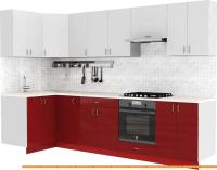 Кухня S-Company Клео глосc 1.2x3.0 левая (бургундский глянец/белый глянец) картинка
