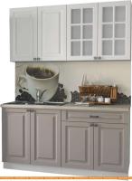 Кухня Интерлиния Мила Деко 1.6 А (белый/луна/травертин серый) картинка