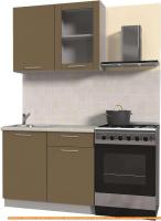 Кухня Интерлиния Мила Пластик 1.0 Б (капучино глянец/опал светлый) картинка