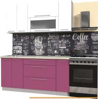 Кухня Интерлиния Мила Пластик 1.7 В (гортензия глянец/белый глянец/опал светл.) картинка