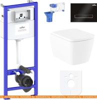 Унитаз Lavinia Boho Relfix Aveo Rimless 7 в 1 87040130 (черное стекло) картинка