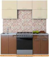 Кухня Интерлиния Мила Gloss 60-18 (ваниль/шоколад) картинка