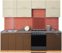 Кухня Интерлиния Мила Gloss 60-24 (ваниль/шоколад) картинка