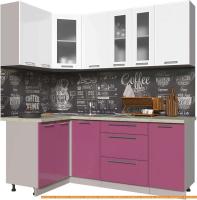 Кухня Интерлиния Мила Пластик 1.2x2.0 (гортензия гл/белый гл/опал светлый) картинка