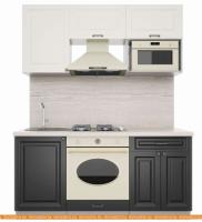 Кухня Интерлиния Мила Деко 1.7 (слоновая кость-пепел-травертин серый) картинка