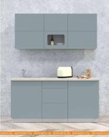 Кухня Интерлиния Мила Матте 1.7 А (океан/океан/травертин серый) картинка