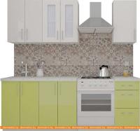 Кухня ВерсоМебель ВерсоЛайн 3-1.6 (белый 001/лайм 003) картинка