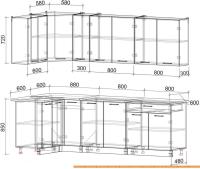Кухня Интерлиния Мила Лайт 1.2x2.5 (салатовый/дуб венге) картинка