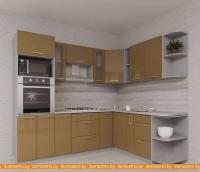 Кухня Интерлиния Мила Gloss 1.88x2.4 правая (капучино-капучино) картинка