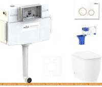 Унитаз Lavinia Boho Relfix Bell Pro 5 в 1 87551013 (белый/золотистый пластик) картинка