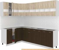 Кухня Кортекс-мебель Корнелия Экстра 1.5x2.5 без столешницы (дуб сонома/венге) картинка