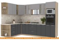 Кухня Интерлиния Мила 1.88x3.0 левая (серебристый-антрацит-малага) картинка