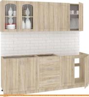 Кухня Кортекс-мебель Корнелия Ретро 2.1м без столешницы (дуб сонома) картинка