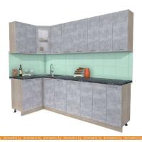 Кухня Интерлиния Мила 12x27 (бетон-бетон-кастилло темный) картинка