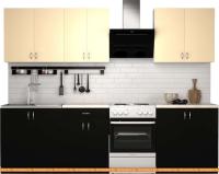 Кухня S-Company Клео лайт 2.2 (черный/песочный) картинка
