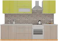Кухня ВерсоМебель ВерсоЛайн 6-2.3 (зеленый лайм/ясень шимо светлый) картинка