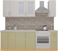 Кухня ВерсоМебель ВерсоЛайн 3-1.7 (белый 001/бежевый 002) картинка