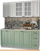 Кухня Интерлиния Мила Деко 1.7А (мята/белый/опал светлый) картинка