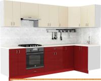 Кухня S-Company Клео глосc 1.2x2.9 правая (бургундский глянец/ваниль глянец) картинка