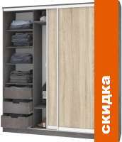 Шкаф-купе Кортекс-мебель Сенатор ШК12-45 Классика ДСП (береза/дуб сонома) картинка