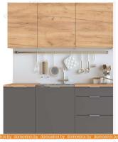 Кухня Интермебель Микс Топ-3 1.7м (дуб крафт золотой-графит серый-ателье светлое) картинка
