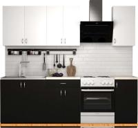 Кухня S-Company Клео лайт 1.8 (черный/белый) картинка