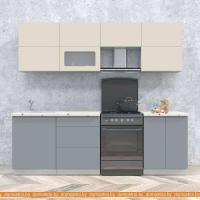 Кухня Интерлиния Мила Матте 2.4 Б (слоновая кость/океан/опал светлый) картинка